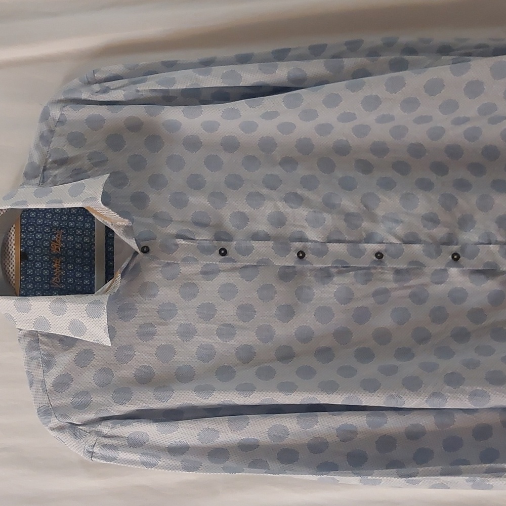 Visconti Black Luchiano Visconti Blue dot long-sleeved shirt Size XL - Picture 1 of 9